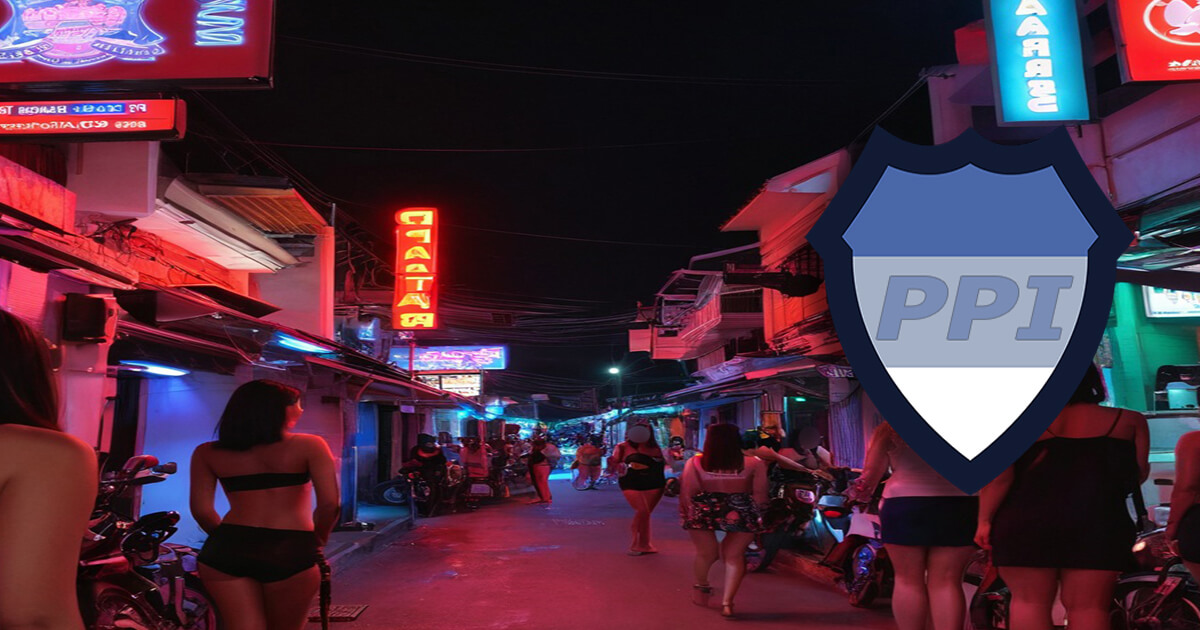 Bar girls in Pattaya standing in the street in the evening time