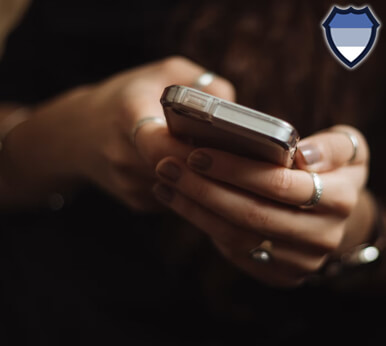 Lady reading a smartphone