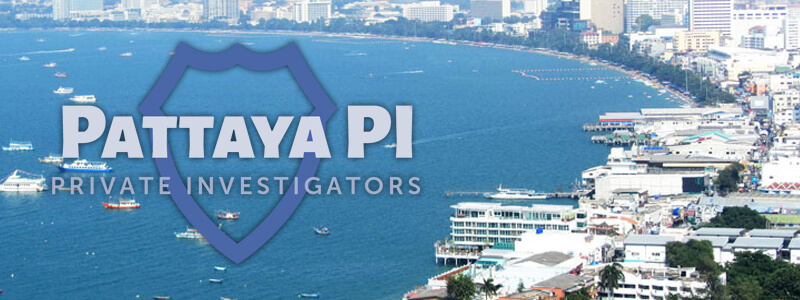 Pattaya Bay with the Pattaya Private Investigators logo