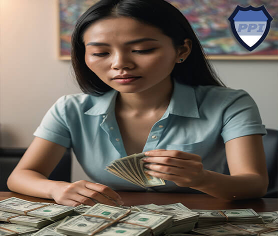 Thai lady counting money