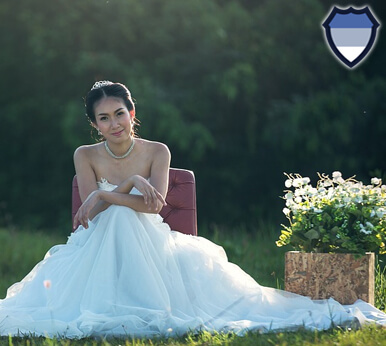 Thai woman wearing a wedding dress