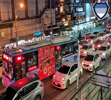 Traffic jam in Bangkok Thailand
